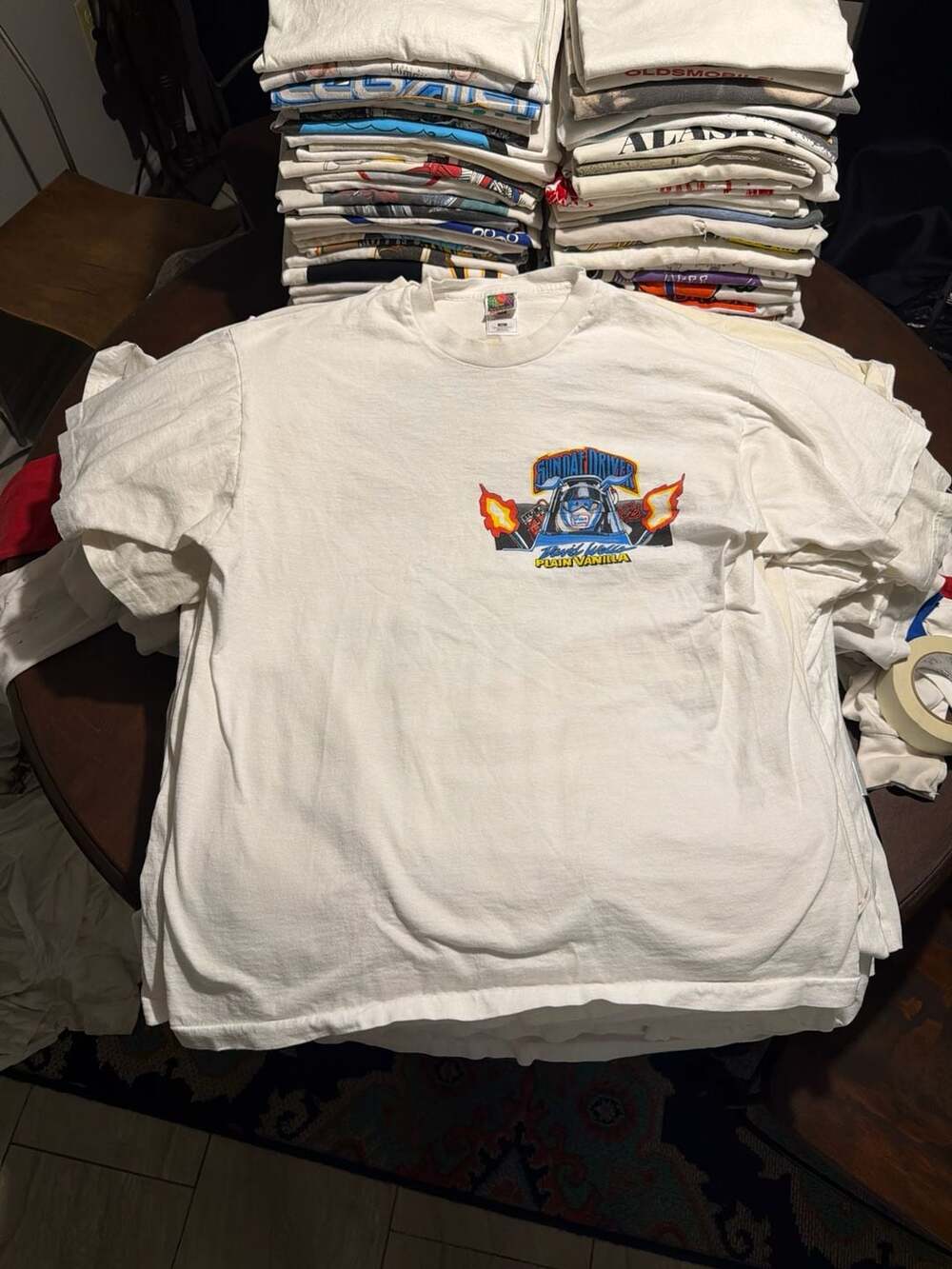 Vintage 1997 David Wells Sundae Driver Top Alcohol Dragster Blue Bunny Tee XL